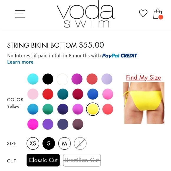 Voda Swim String Bikini Bottom ~ Size S - Picture 2 of 7